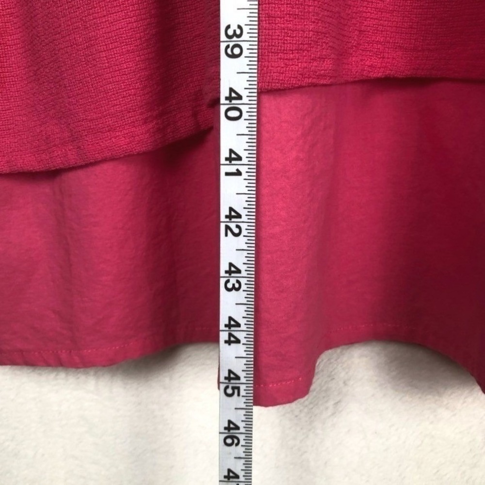 M Made in Italy Layered Sleeveless Shift Dress Sz L Pink V- Neck Lagenlook - Picture 5 of 7